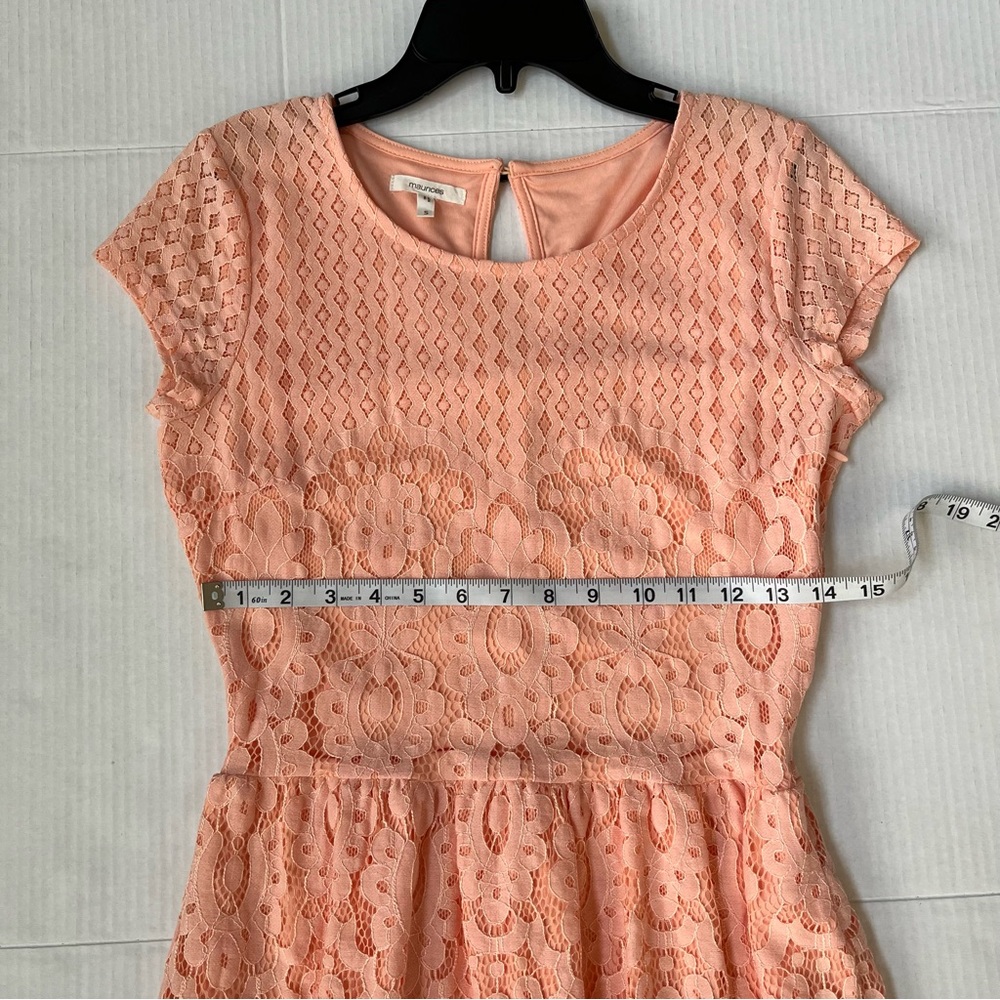 Maurices Light Peach/Coral Lace Peplum Blouse - Picture 8 of 10